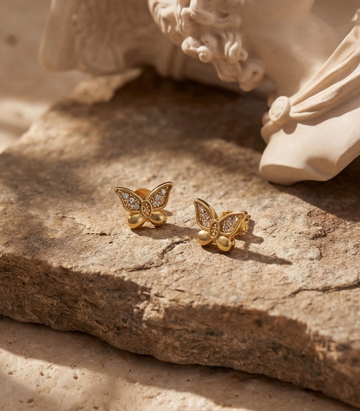 Aretes Pave Butterfly