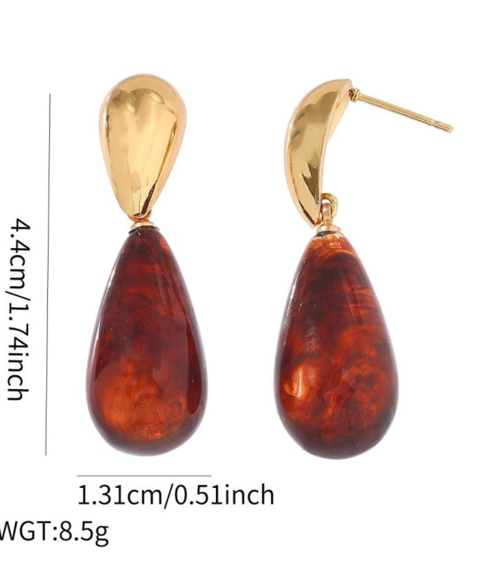 Aretes Amber Waterdrop