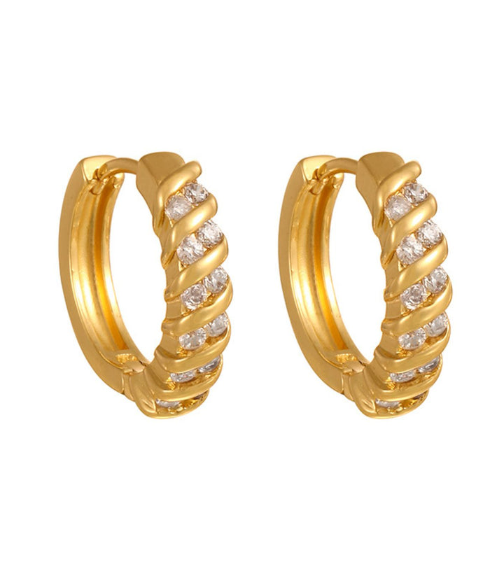 Aretes gold zirc geométric