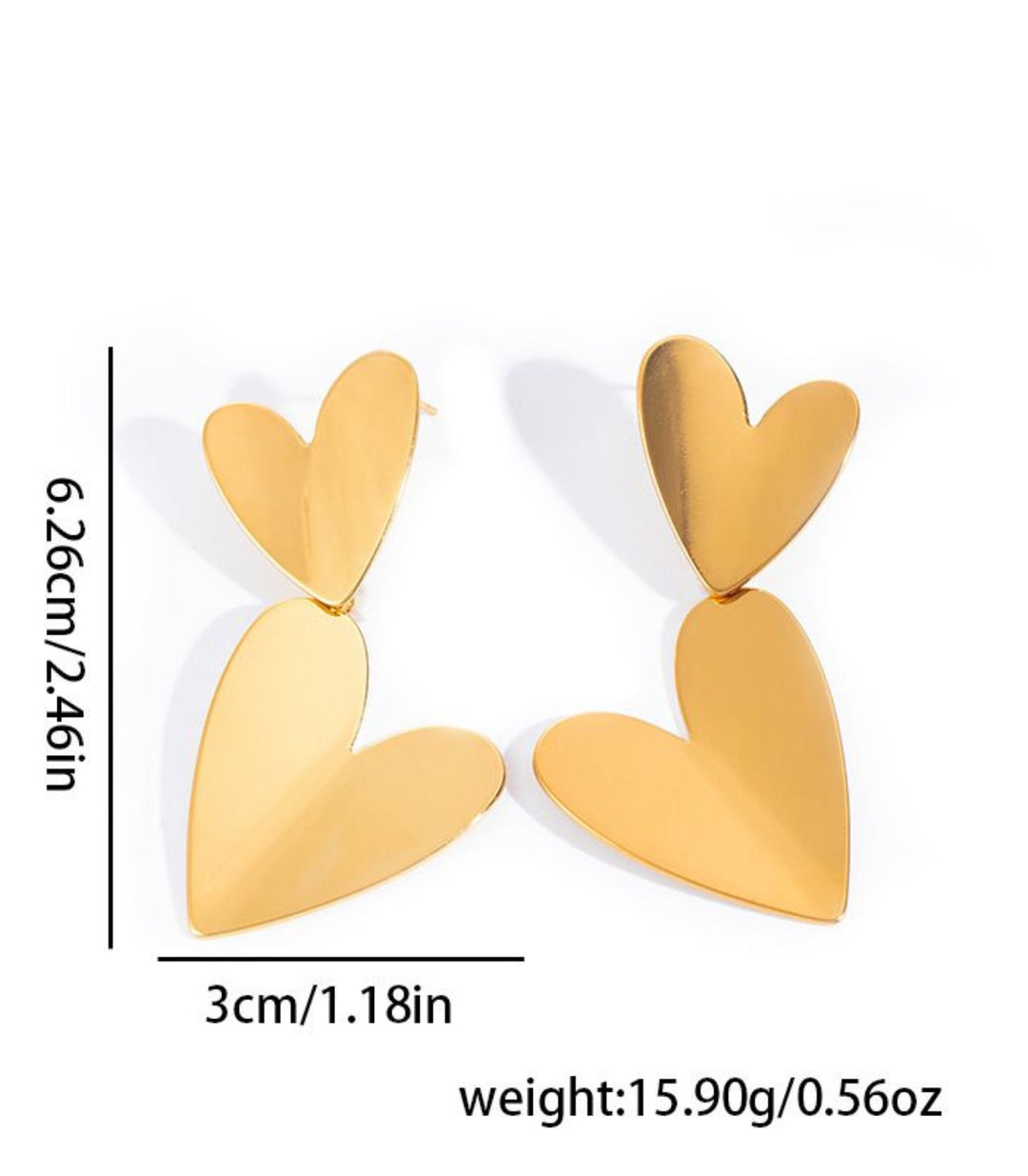 Aretes Corazones Dobles