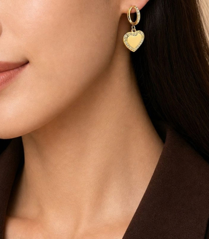 Aretes Corazon con Zirconias