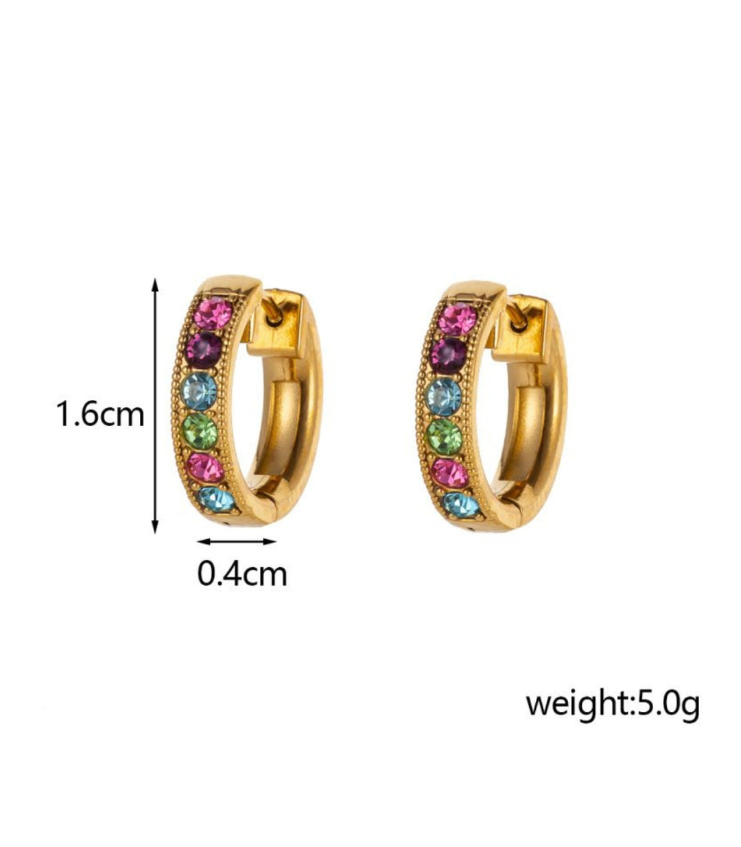 Aretes Zirconias Colores