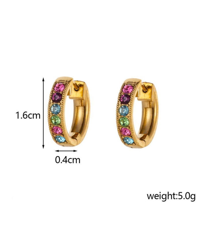 Aretes Zirconias Colores