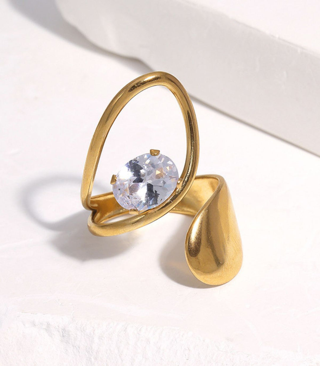 Anillo Irregular Piedra Oval