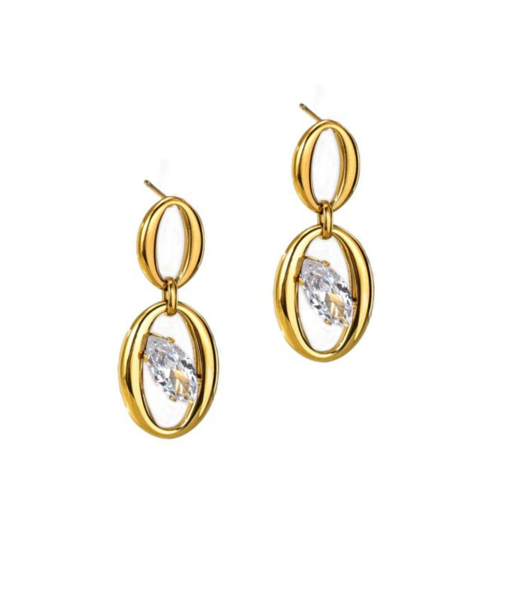 Aretes Zirconia Oval 18k