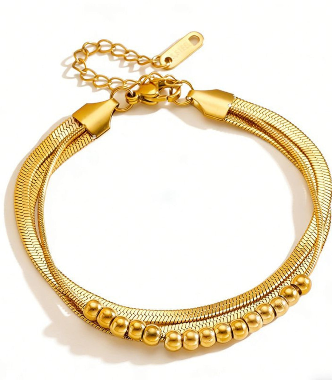 Brazalete Layered Gold Beaded