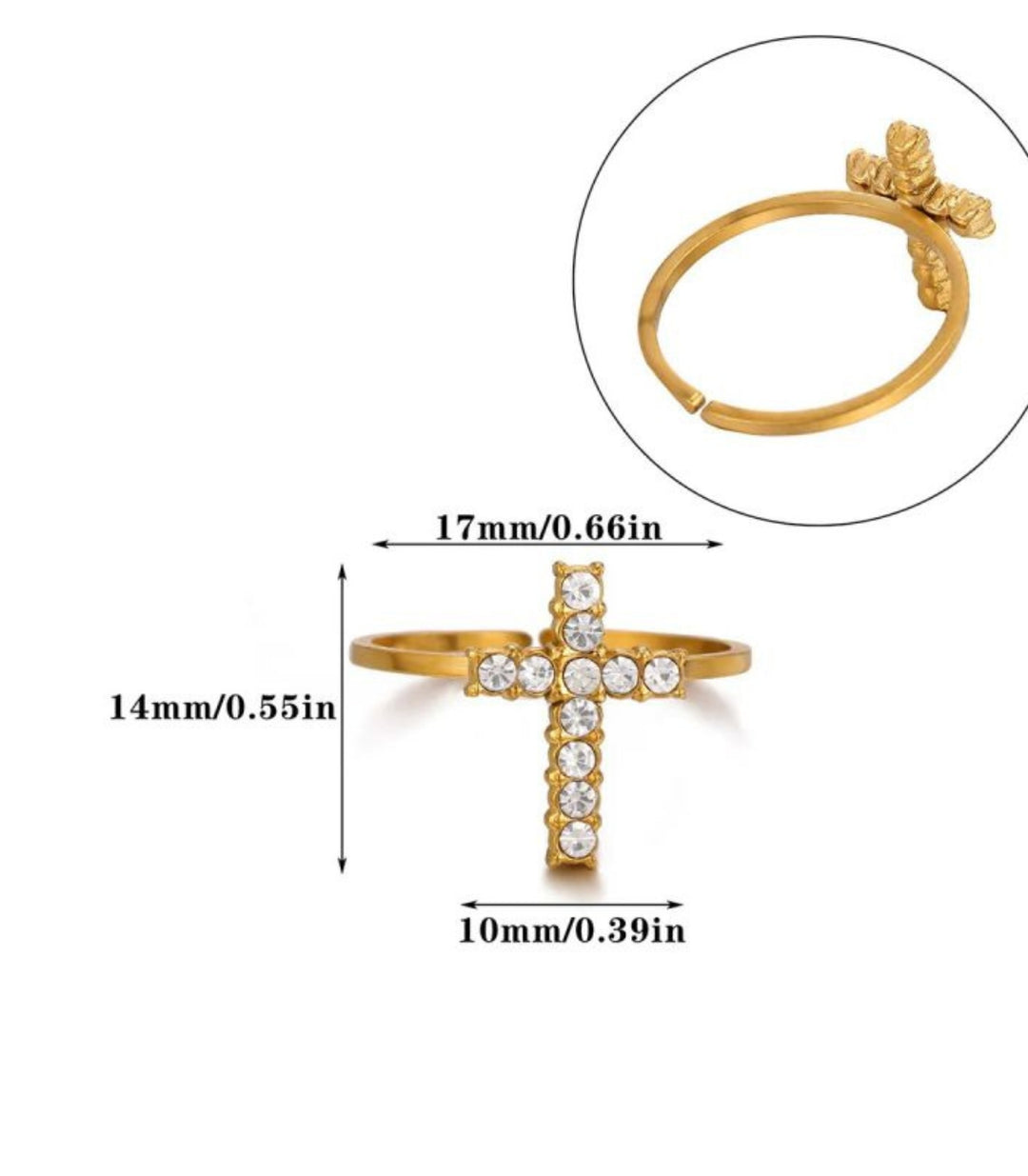 Anillo diamond cross