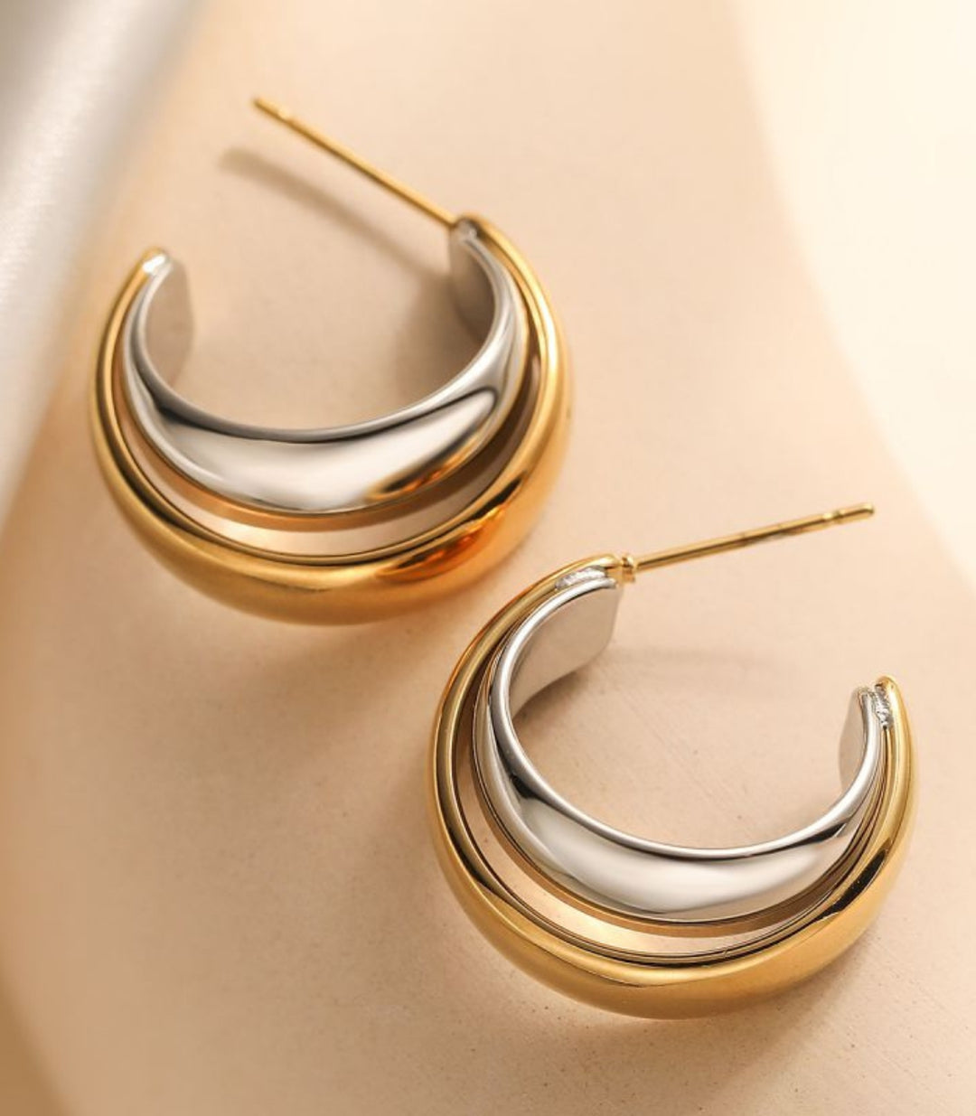 Aretes Bicolor 18K
