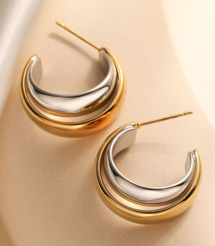 Aretes Bicolor 18K