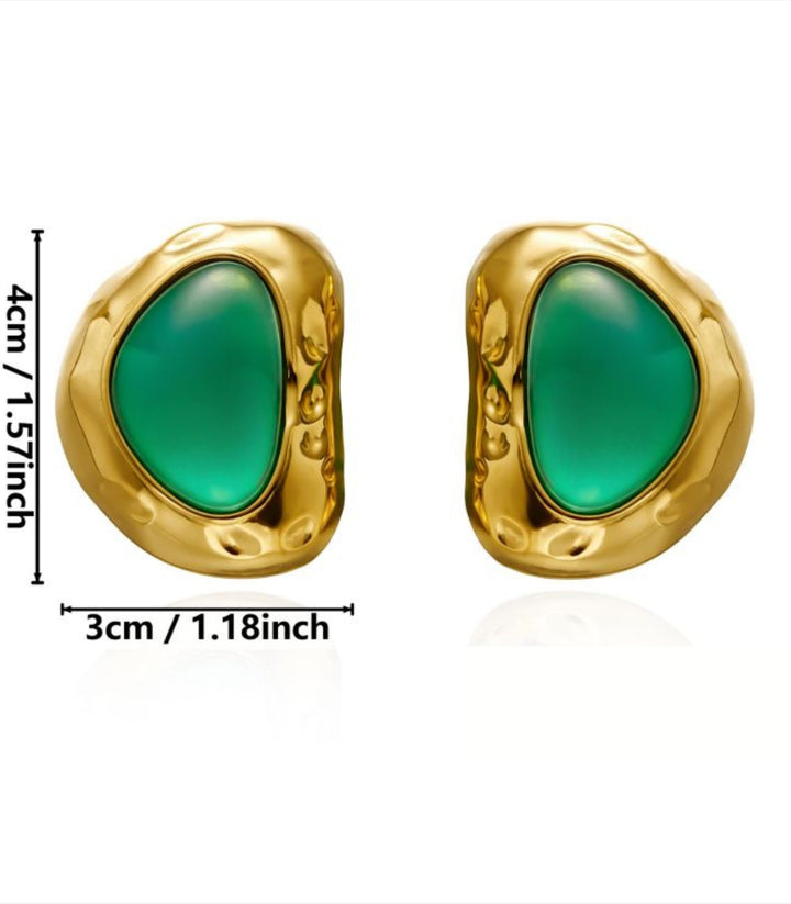 Aretes Green Resin Vintage