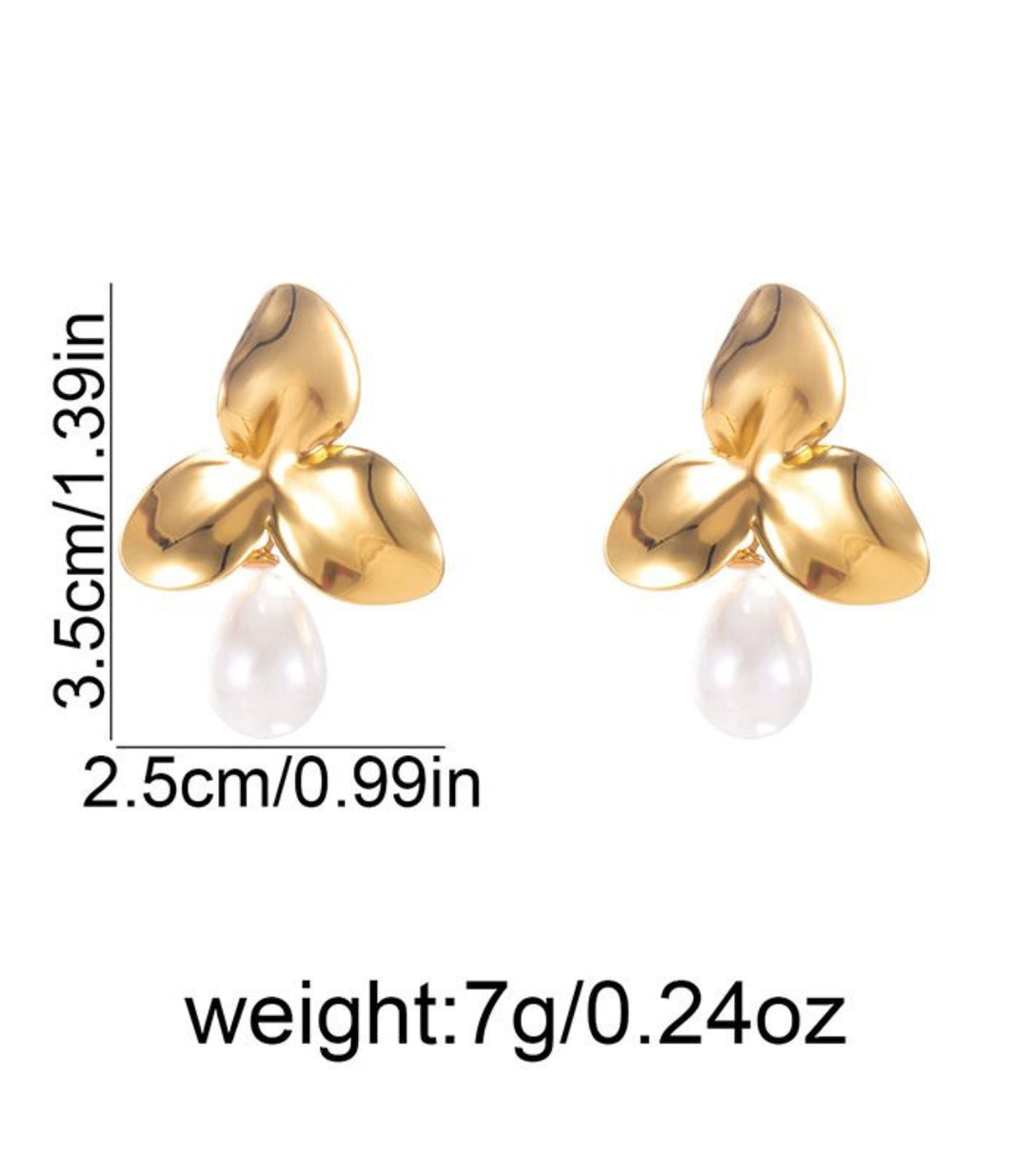 Aretes Hojas con Perlas
