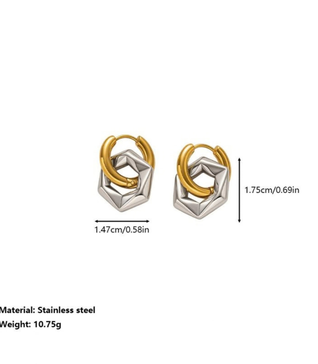 Aretes Bicolor Irregular Blocked
