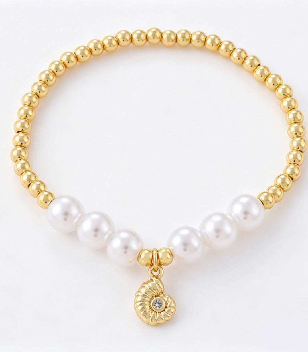 Brazalete Pearl Beaded Conch
