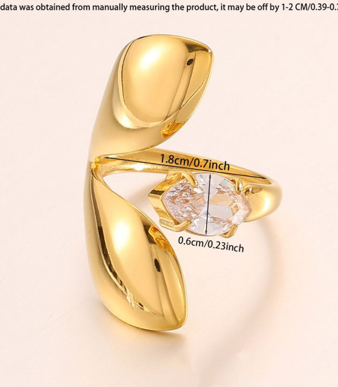 Anillo Leaf Zircon Vintage