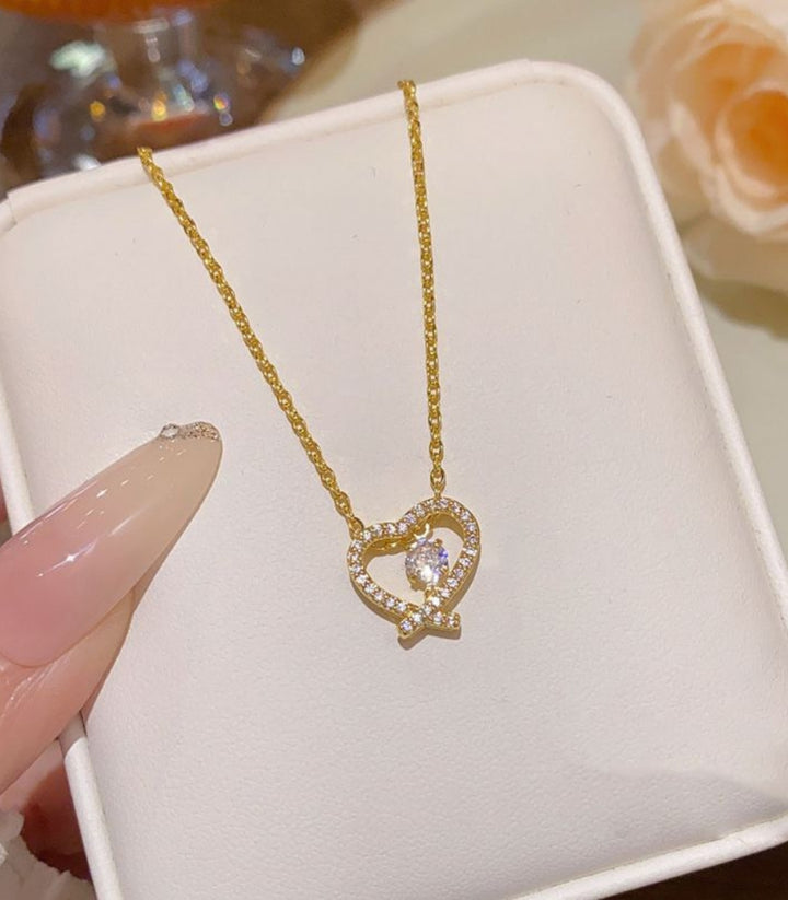 Collar Gold Heart Zircon