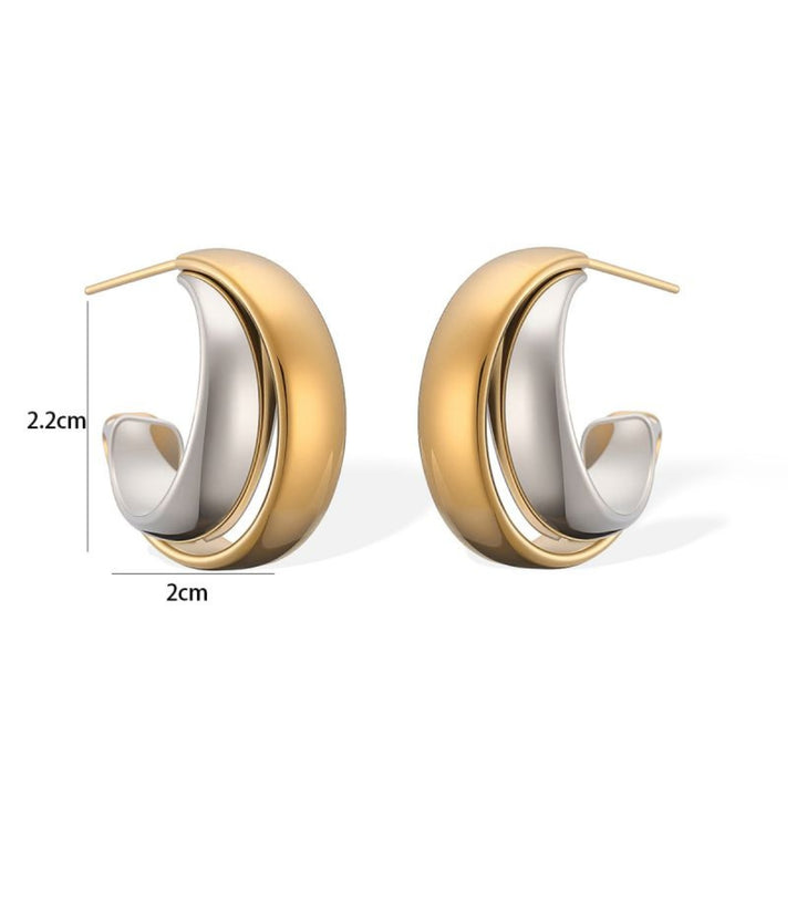 Aretes Bicolor 18K