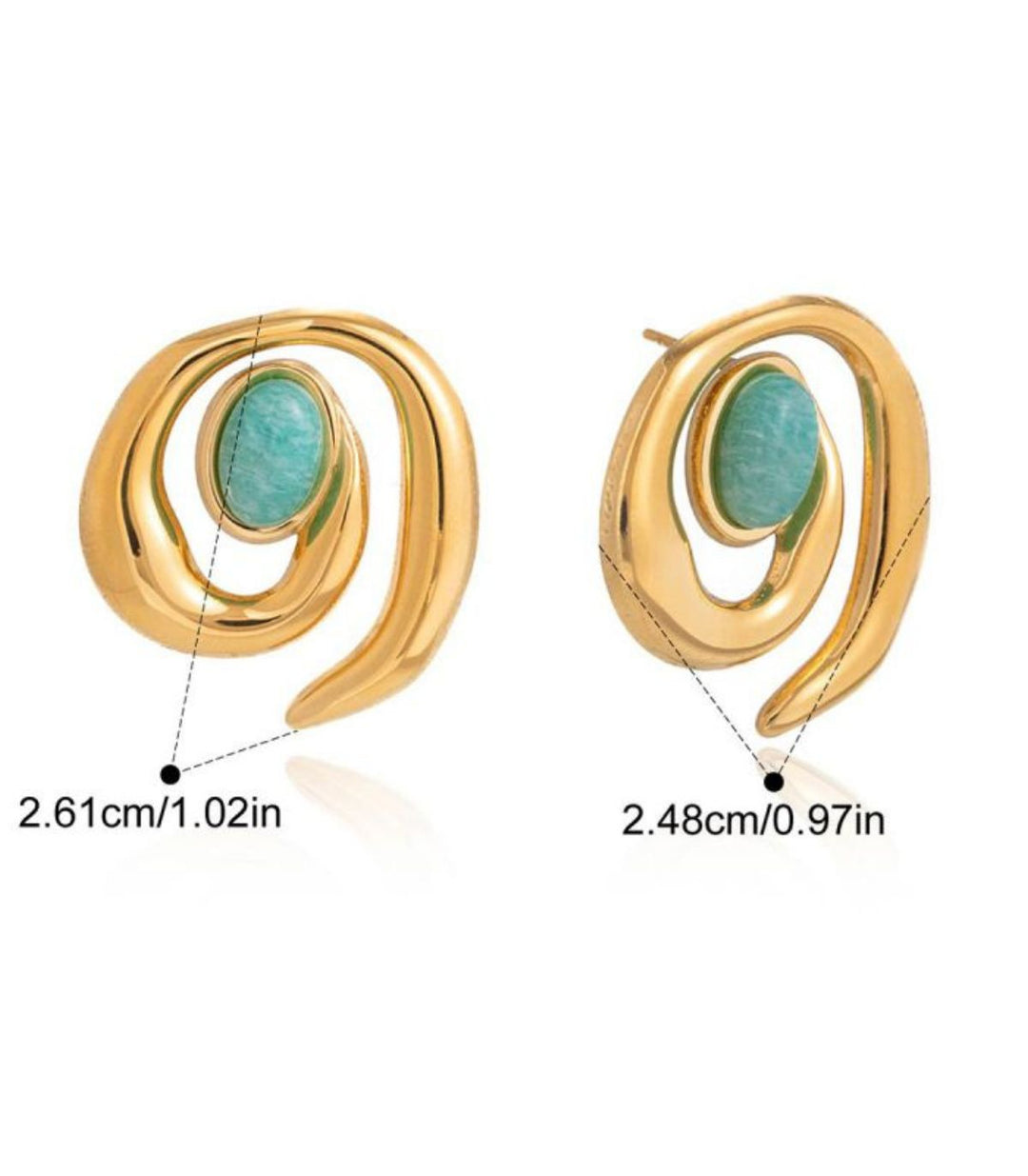 Aretes amazonita 18K