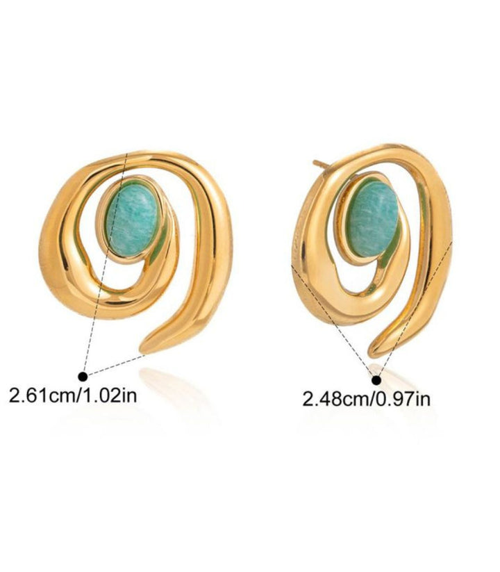 Aretes amazonita 18K