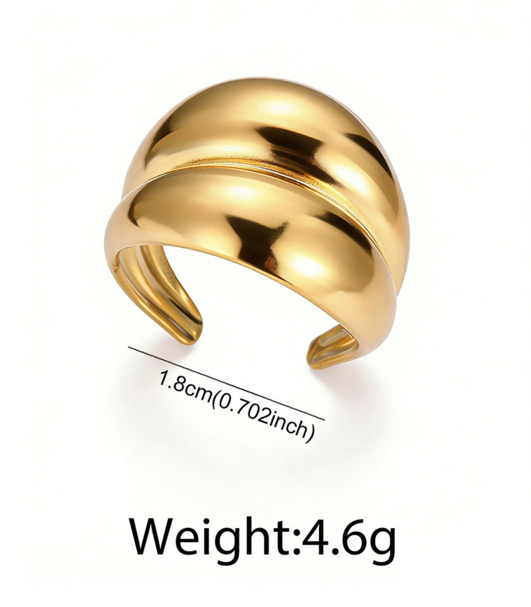 Anillo Abierto irregular dorado 1