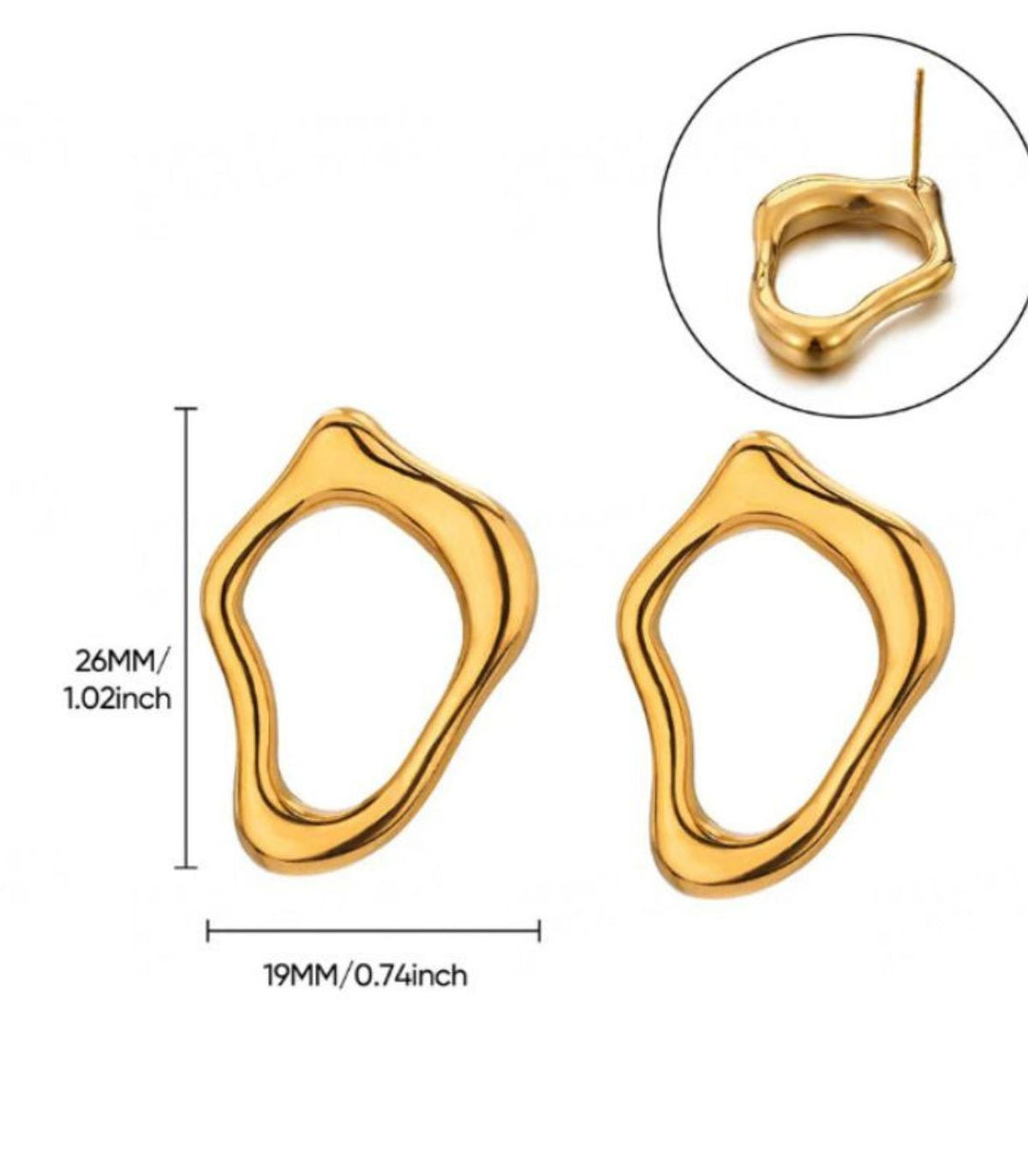 Aretes Dorados Irregular