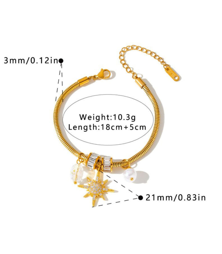 Brazalete Charms Estrella Perla