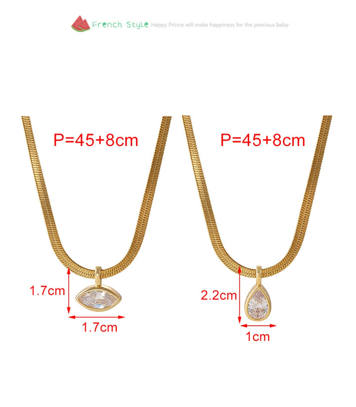 Collar Gold Bezel Teardrop