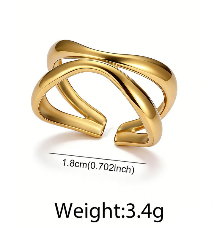 Anillo Abierto irregular dorado 17