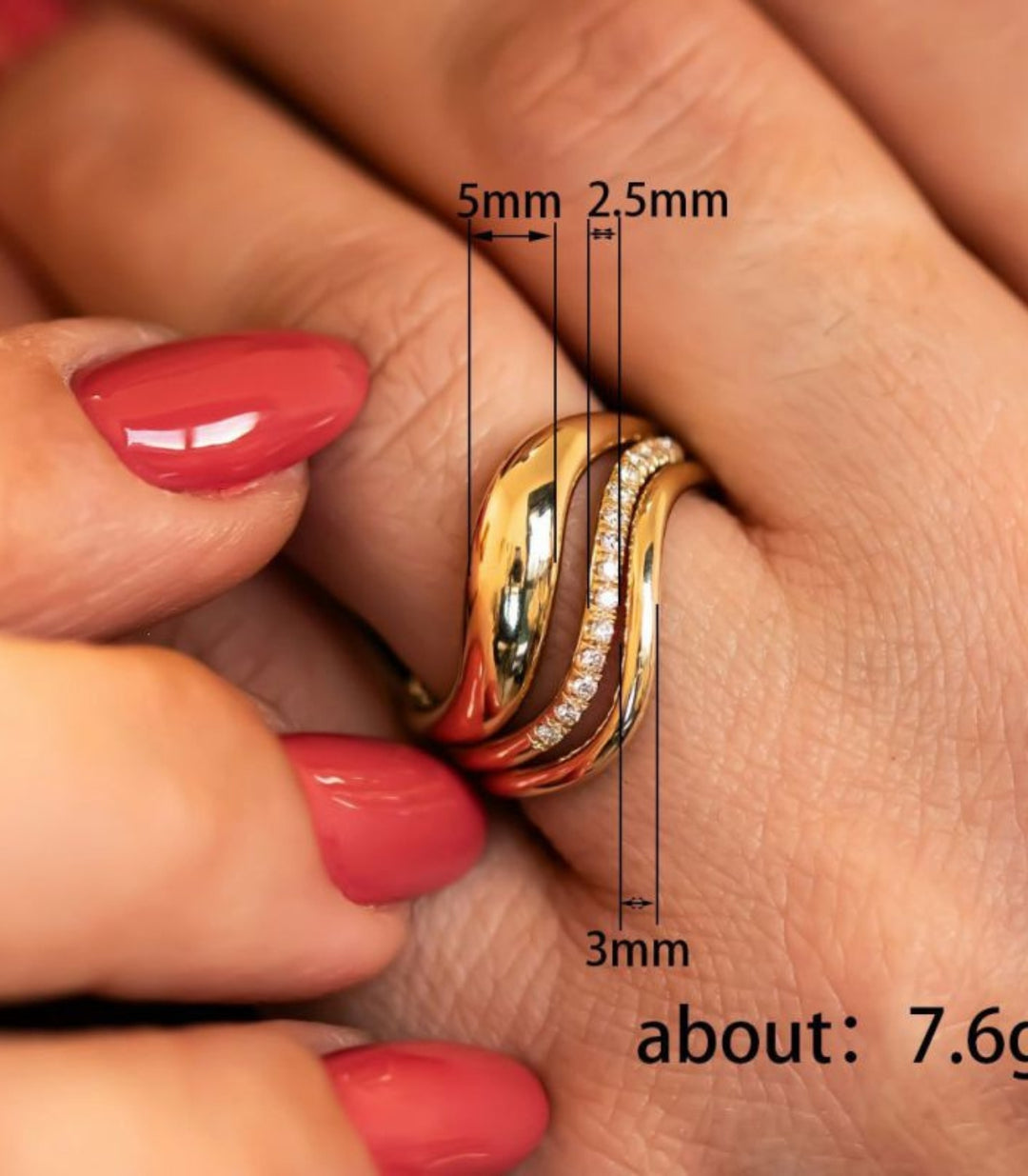 Anillo Wave Set3 #7