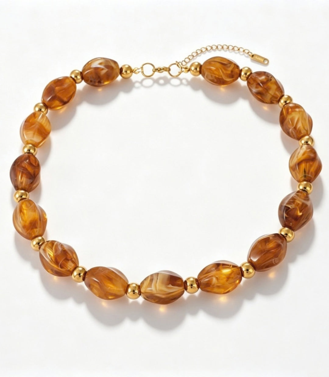 Collar Brownish Yellow Beads