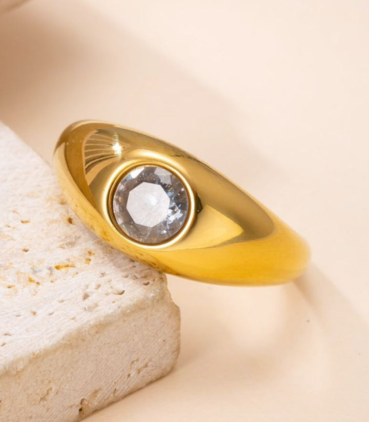 Anillo Round Zircon 18K #7