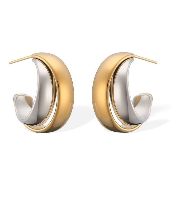 Aretes Bicolor 18K