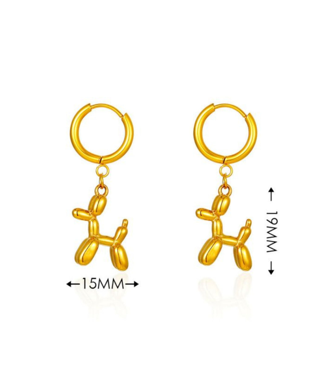 Aretes gold balloon dog