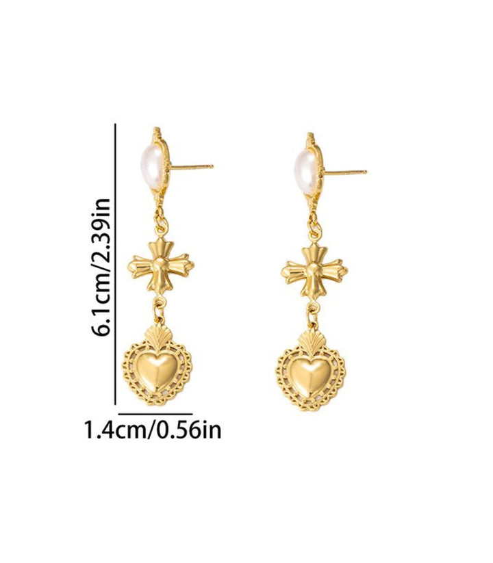 Aretes Heart Cross