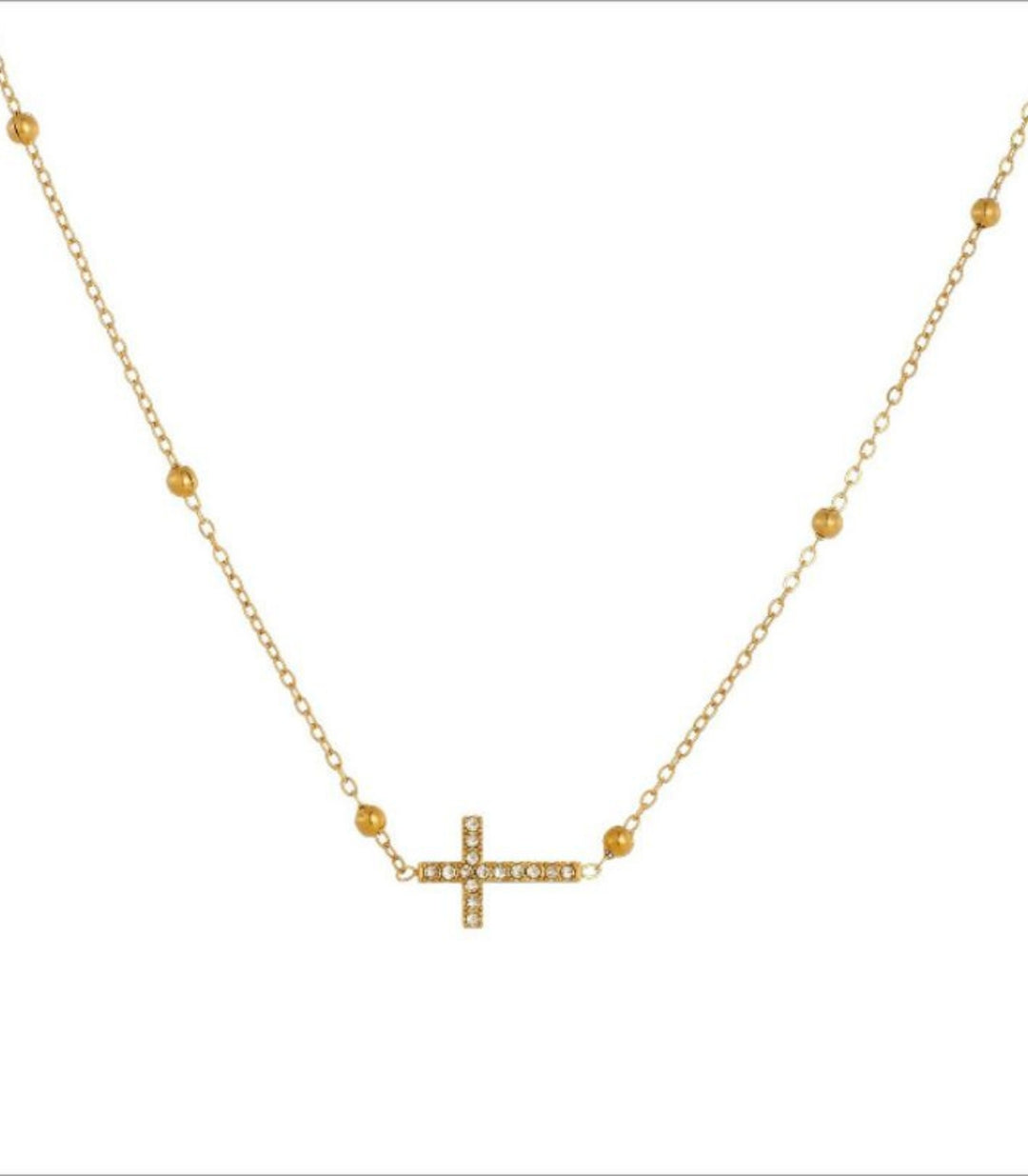 Collar Cuz con Zirconias 18K