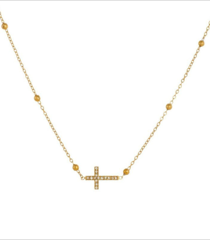 Collar Cuz con Zirconias 18K