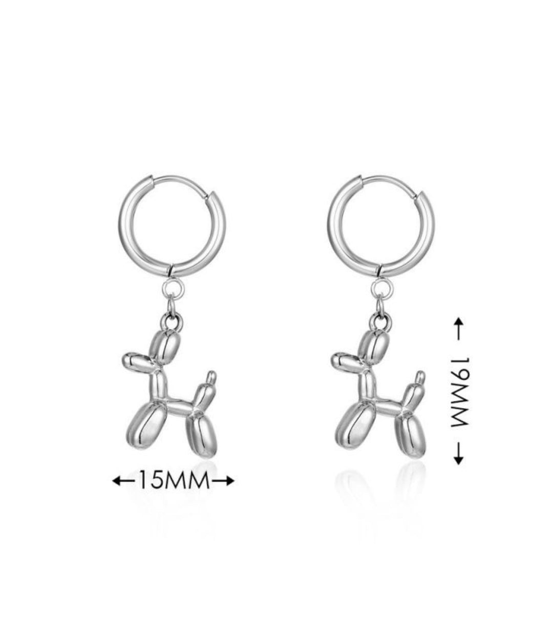 Aretes silver balloon dog