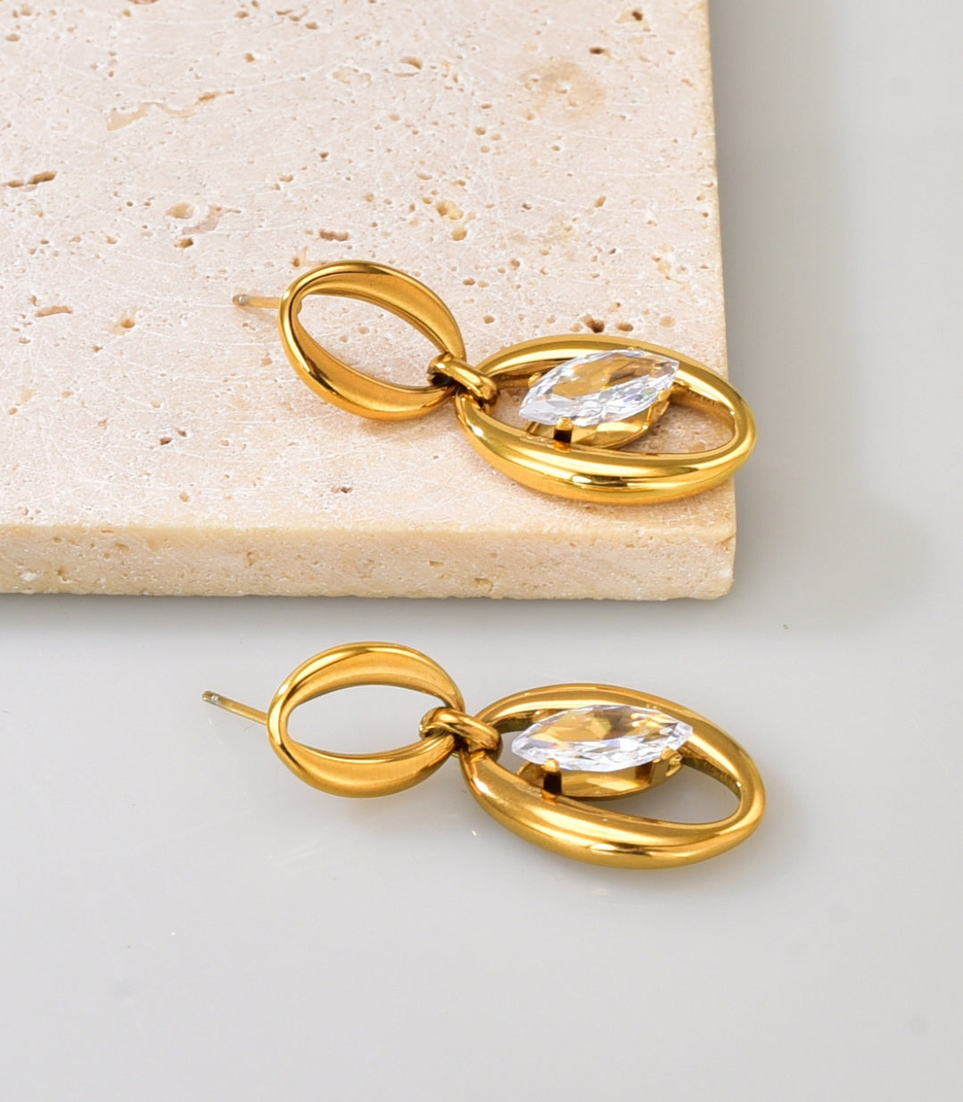 Aretes Zirconia Oval 18k