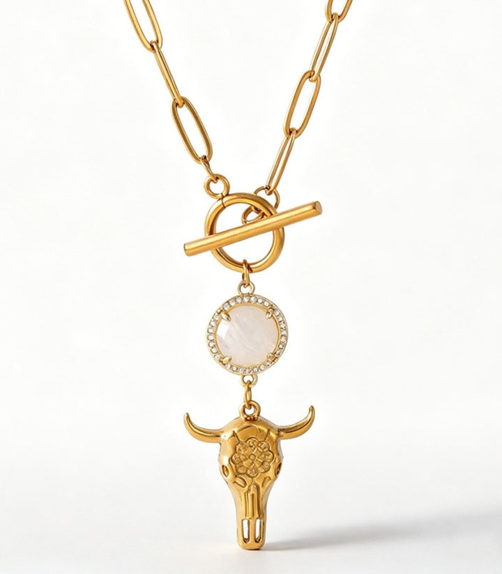Collar Bull Head Pave Zircon