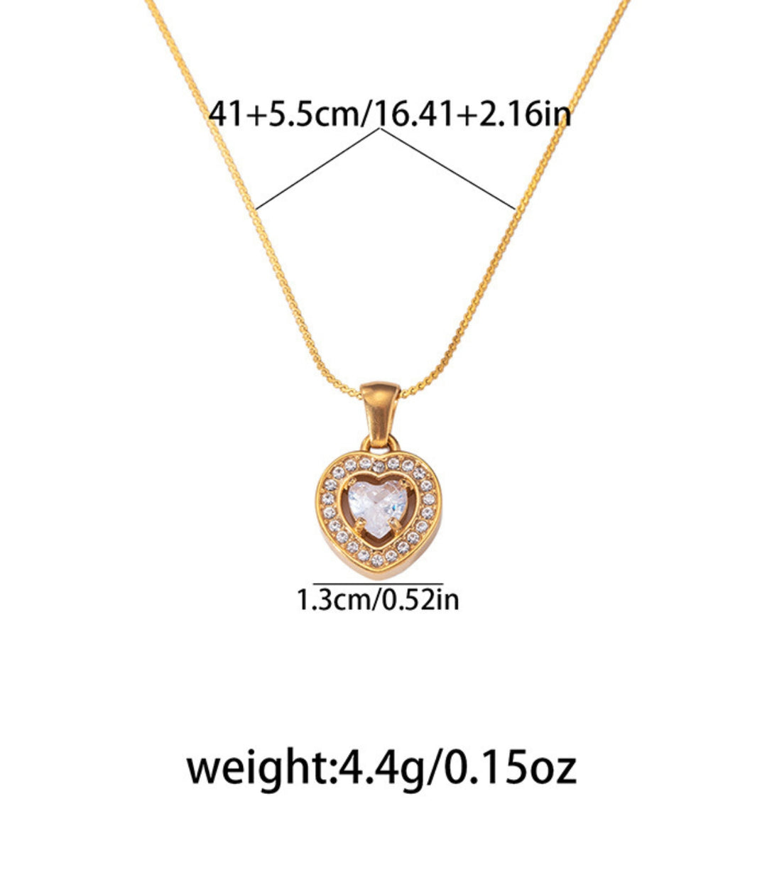 Collar Corazón con Zirconias