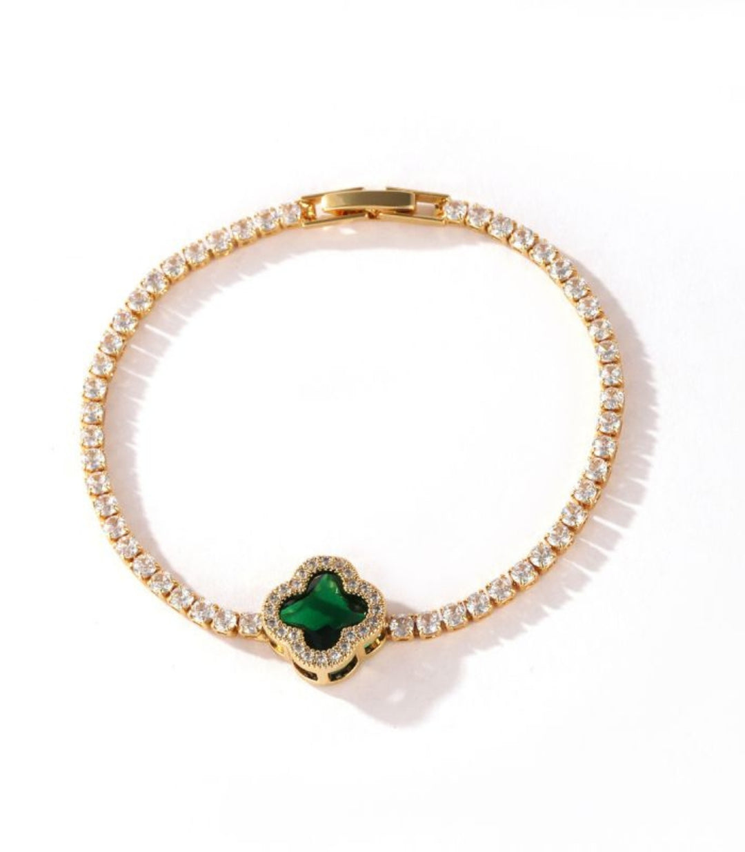Brazalete Clover Dorado Verde