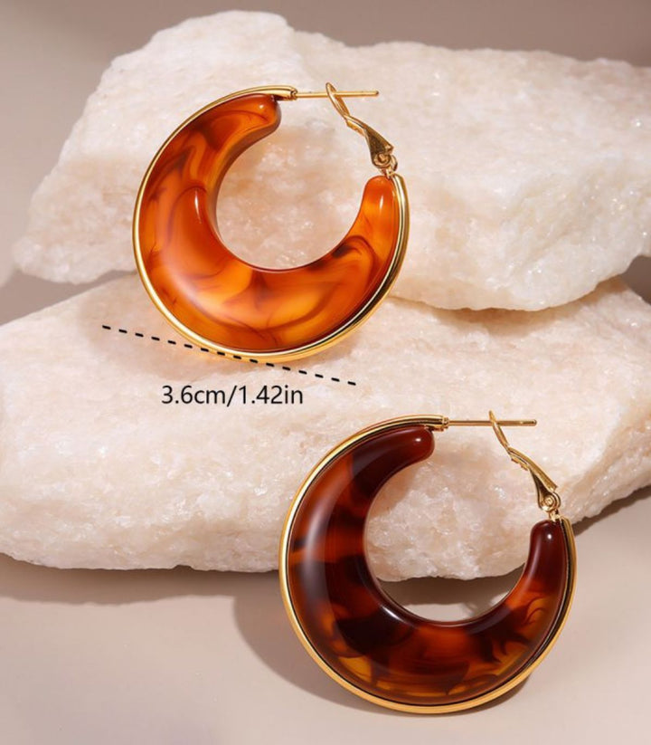 Aretes Brown Resin Round