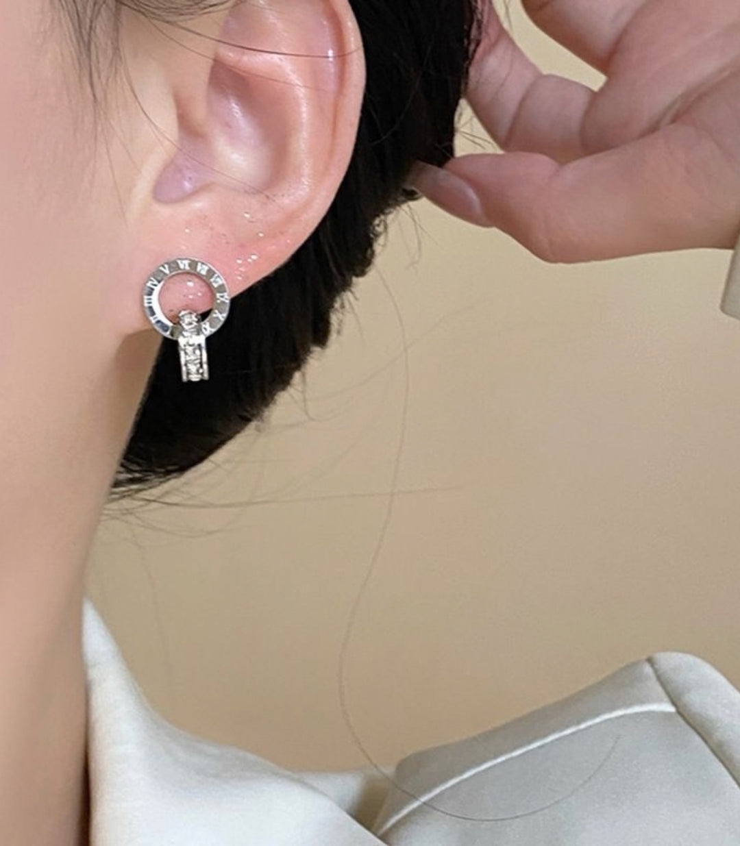 Aretes Silver Diamond Roman