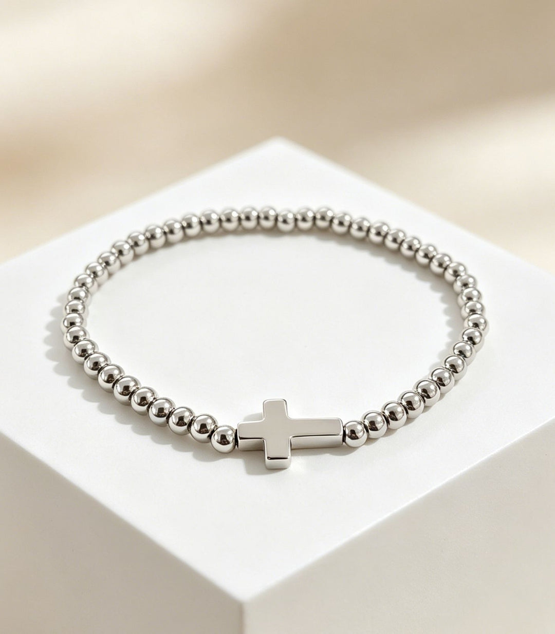Brazalete Silver 18k Cross Elastic