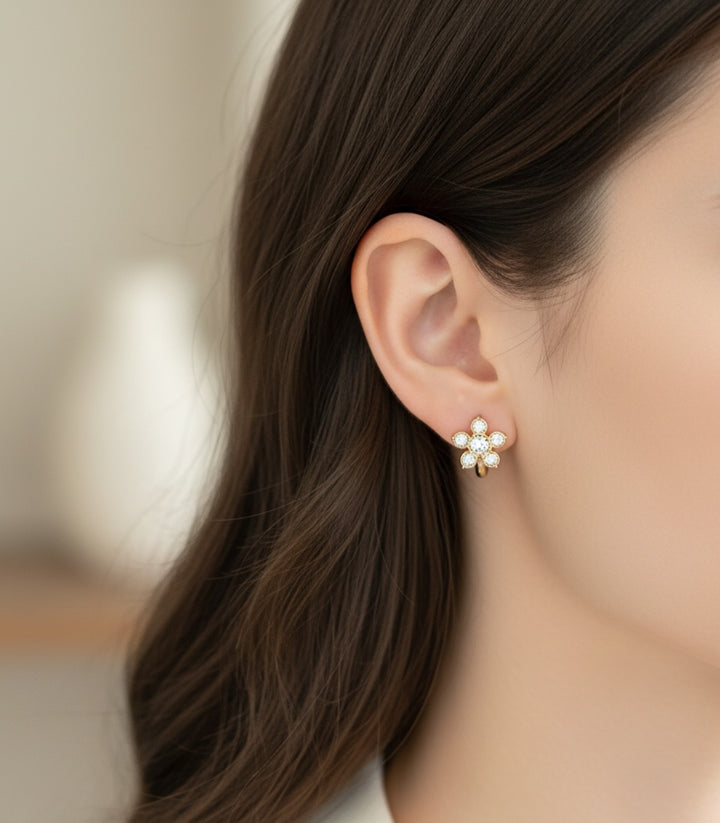 Aretes Flor con Zirconias