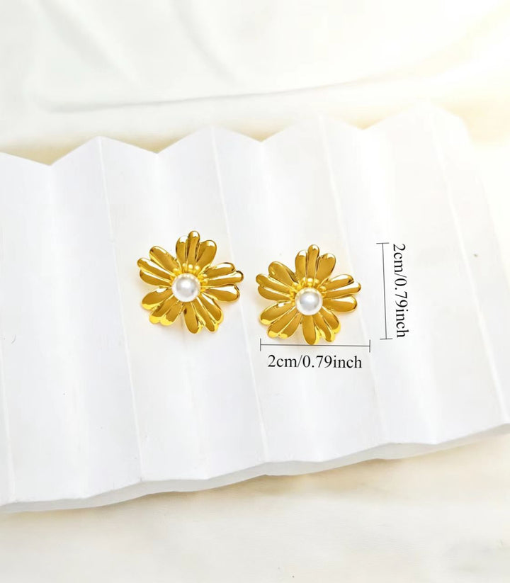 Aretes Pearl Sunflower