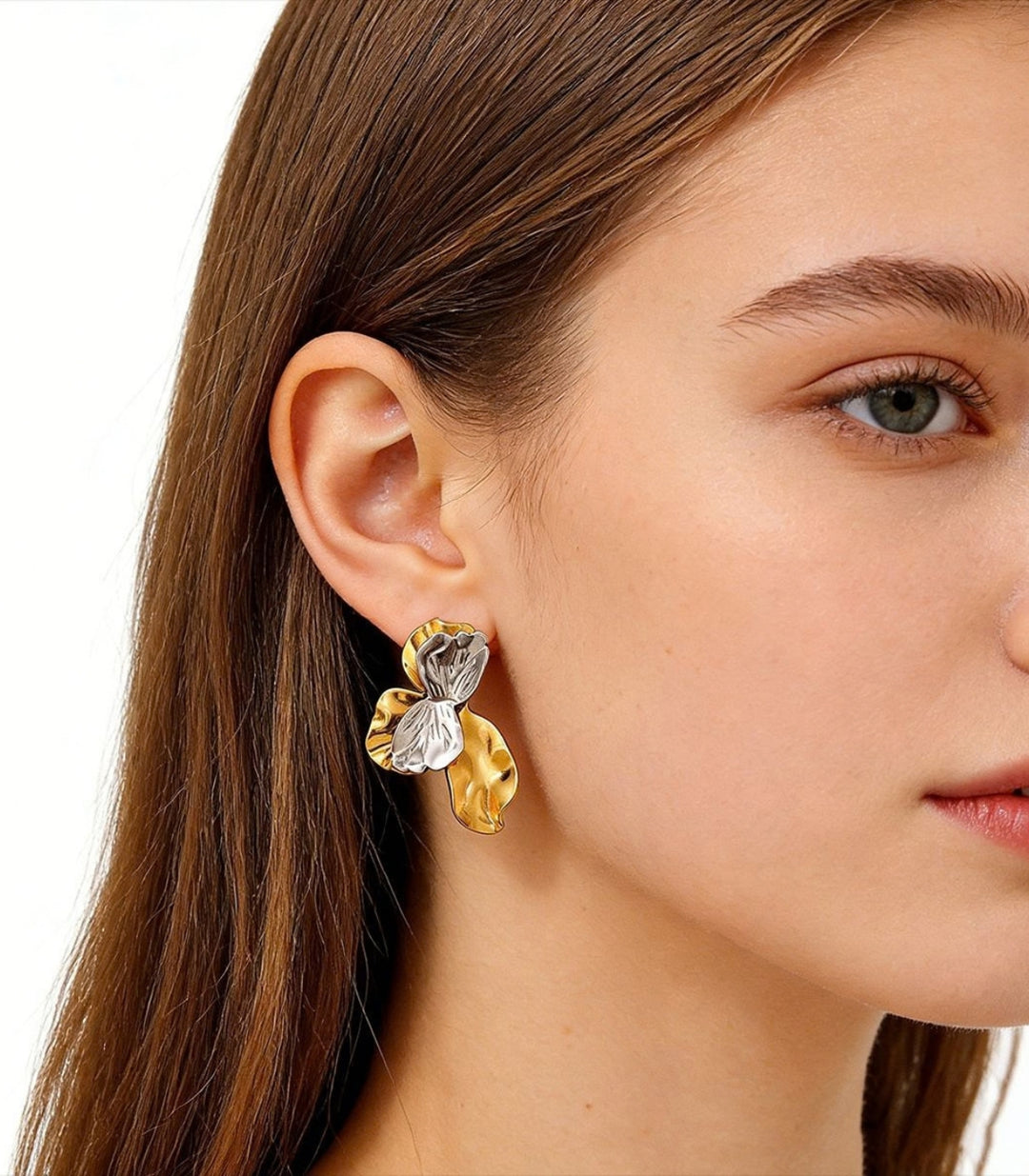 Aretes Hojas Bicolor
