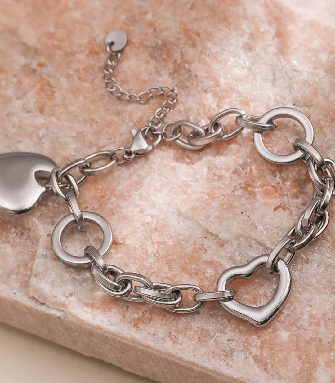 Brazalete Plata Corazones