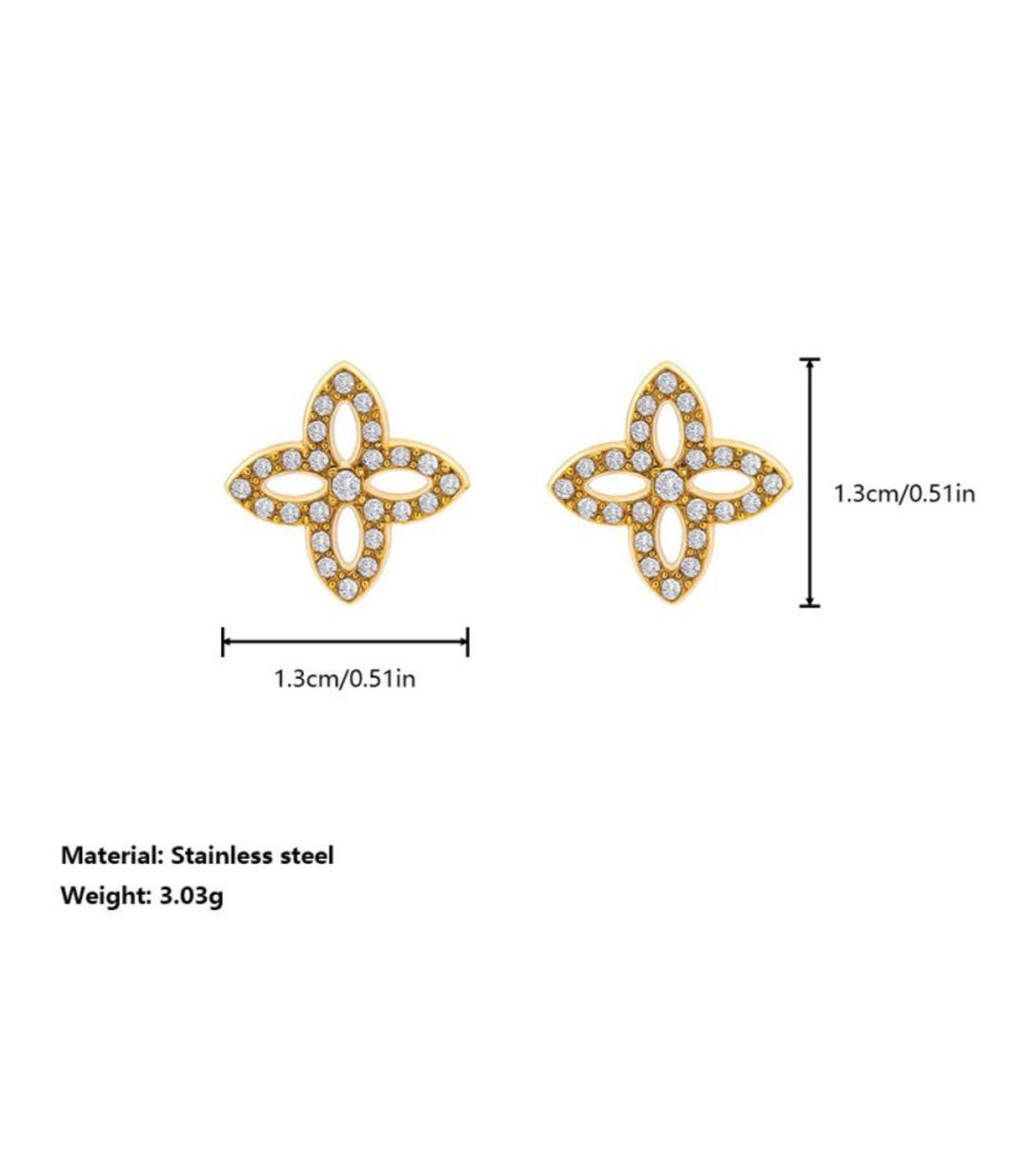 Aretes Clover con Zirconias