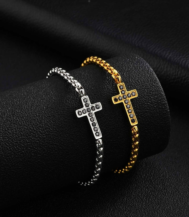 Brazalete Gold Zircon Cross