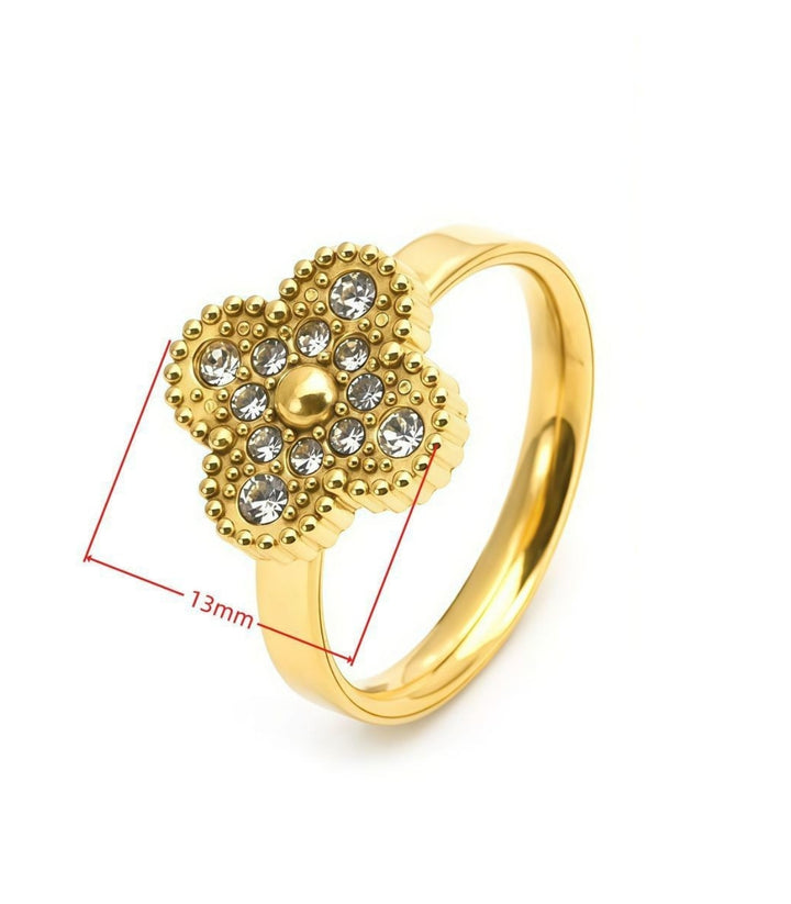Anillo Gold Diamond Clover 18K #7